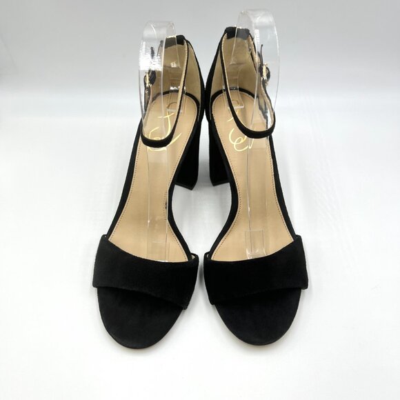 Sam Edelman Womens Size 9 Robyn Black Suede Leather Heels Sandals Shoes - Picture 2 of 14